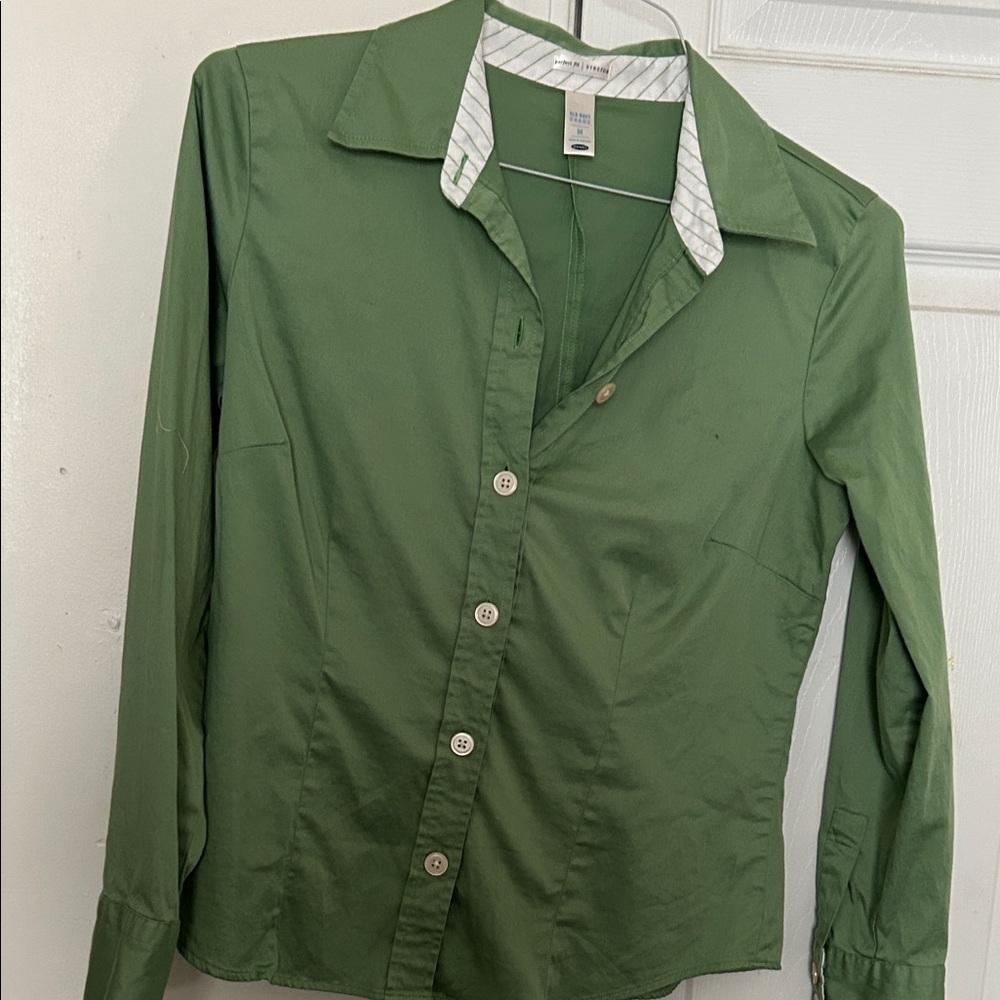 Old Navy Olive Green Button-Up Shirt